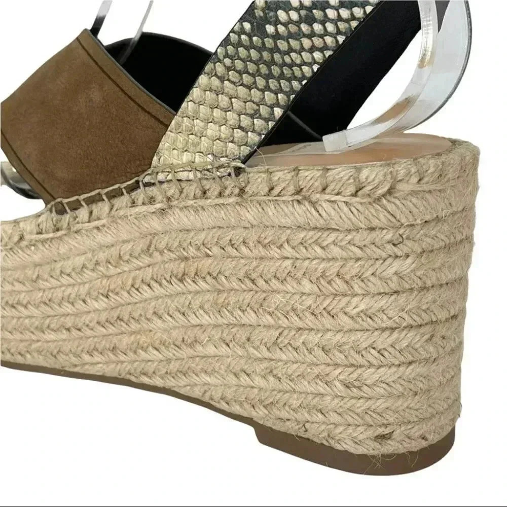 Dolce Vita Carsie Olive Nubuck Leather Espadrille Platform Womens Sandals - Picture 9 of 13